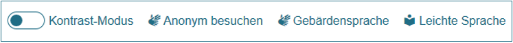 Screenshot der Metanavigation.
