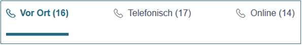 Screenshot der Hilfe-Formen für die Filterung der passenden Angebote bei der Suche auf der Seite "Hilfe finden"